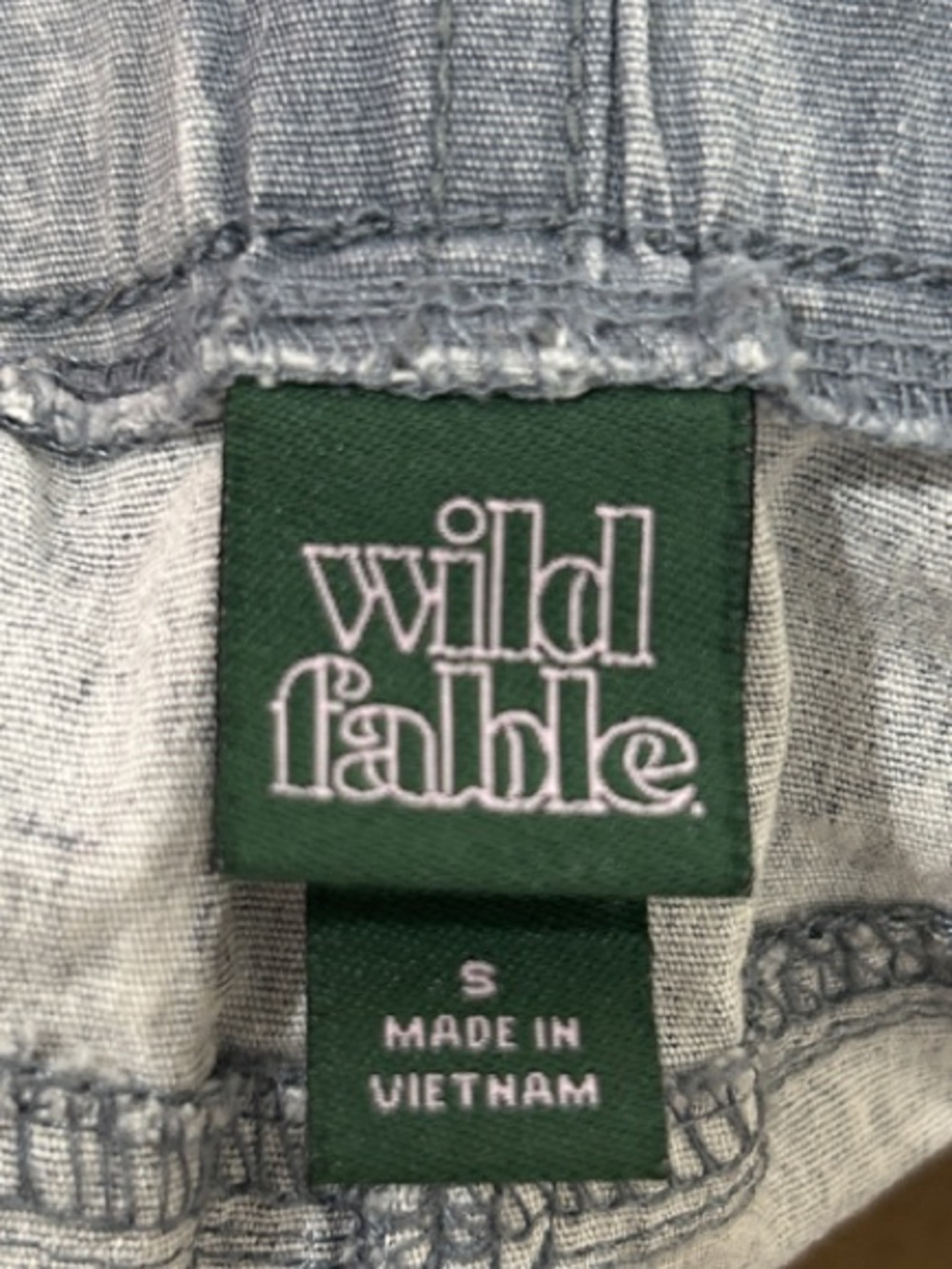 Wild Fable Gray Camo Denim Mini Skirt Size Small Elastic Back Casual Utility - Picture 3 of 7